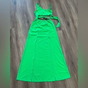 Maaji Green Halter Gown Coverup